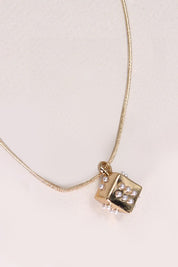 Pearl Dice Cube Charm Necklace *Final Sale*