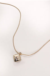 Pearl Dice Cube Charm Necklace *Final Sale*