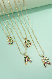 Initial Bejeweled Necklace *Final Sale*