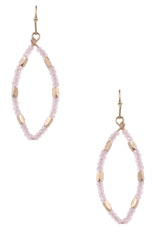 Pink Faceted Bead Teardrop Earrings *Final Sale*