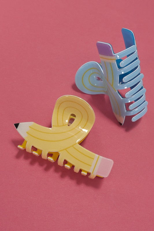 Fun School Pencil Hair Claw Clip