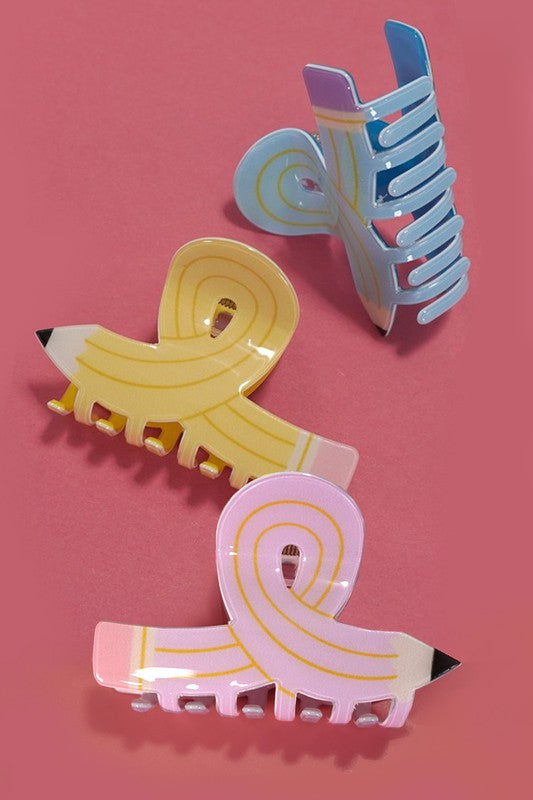 Fun School Pencil Hair Claw Clip