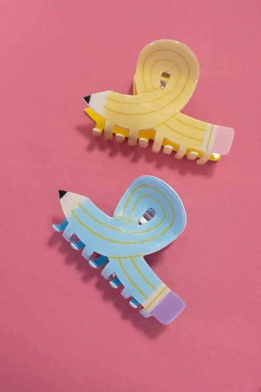 Fun School Pencil Hair Claw Clip