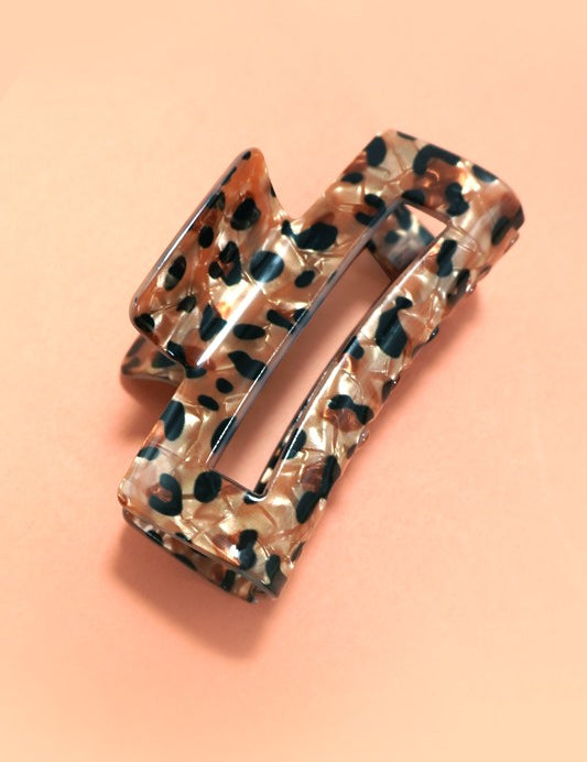 Rectangle Leopard Animal Design Hair Claw Clip