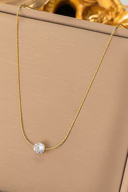 Stainless Steel Waterproof Tarnish Proof Classic Rhinestone Necklace *Final Sale*