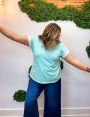 Pop of Happy Stripe Top in Mint