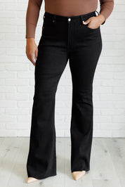 High Rise Tummy Control Flare Judy Blue  Jeans in Black