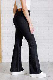 High Rise Tummy Control Flare Judy Blue  Jeans in Black