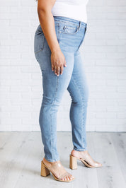 High Rise Tummy Control Contrast Wash Skinny Judy Blue Jeans