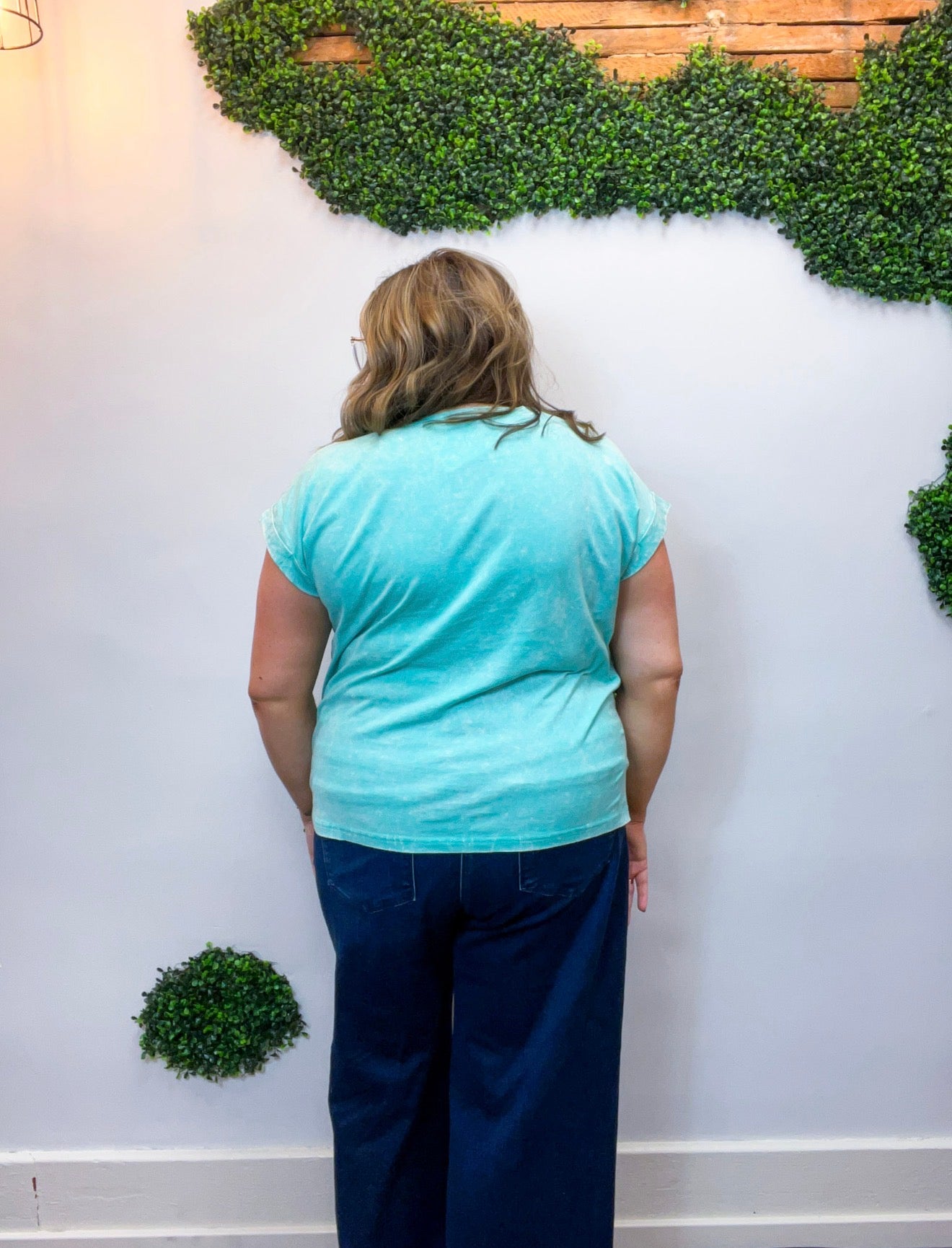 Sunkissed Crinkle Folded Sleeve Tee in Mint