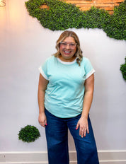 Pop of Happy Stripe Top in Mint