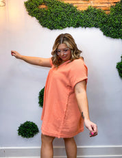 Wherever the Day Goes Gauze Dress in Coral