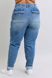 High Rise Cuffed Cargo Denim Judy Blue Jogger