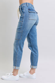 High Rise Cuffed Cargo Denim Judy Blue Jogger