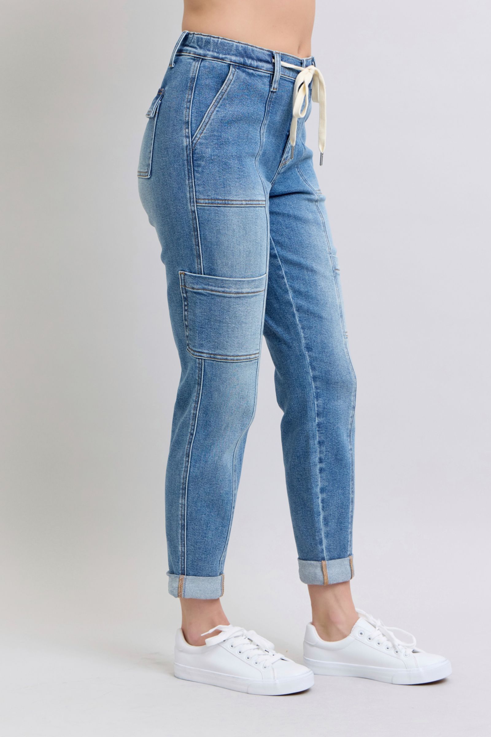 High Rise Cuffed Cargo Denim Judy Blue Jogger