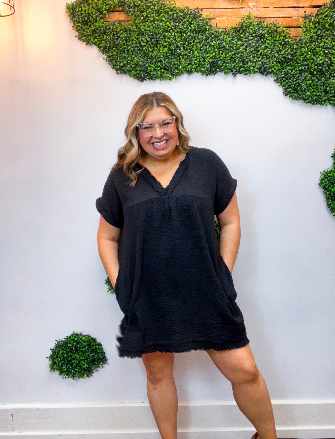 Wherever the Day Goes Gauze Dress in Black