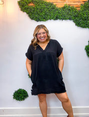 Wherever the Day Goes Gauze Dress in Black