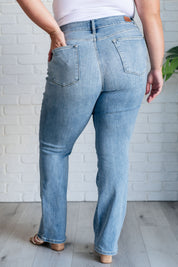 Mid Rise Light Wash No Hole Bootcut Judy Blue Jeans