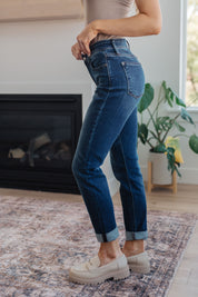 Mid Rise Cuffed Slim Relaxed Fit Judy Blue Jeans
