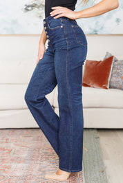 High Rise Button-Fly Straight Judy Blue Jeans