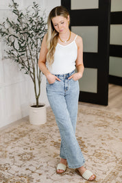High Rise Stone Wash Straight Judy Blue Jeans