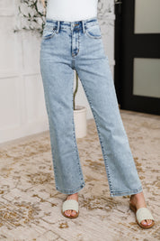 High Rise Stone Wash Straight Judy Blue Jeans