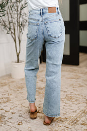 High Rise Stone Wash Straight Judy Blue Jeans
