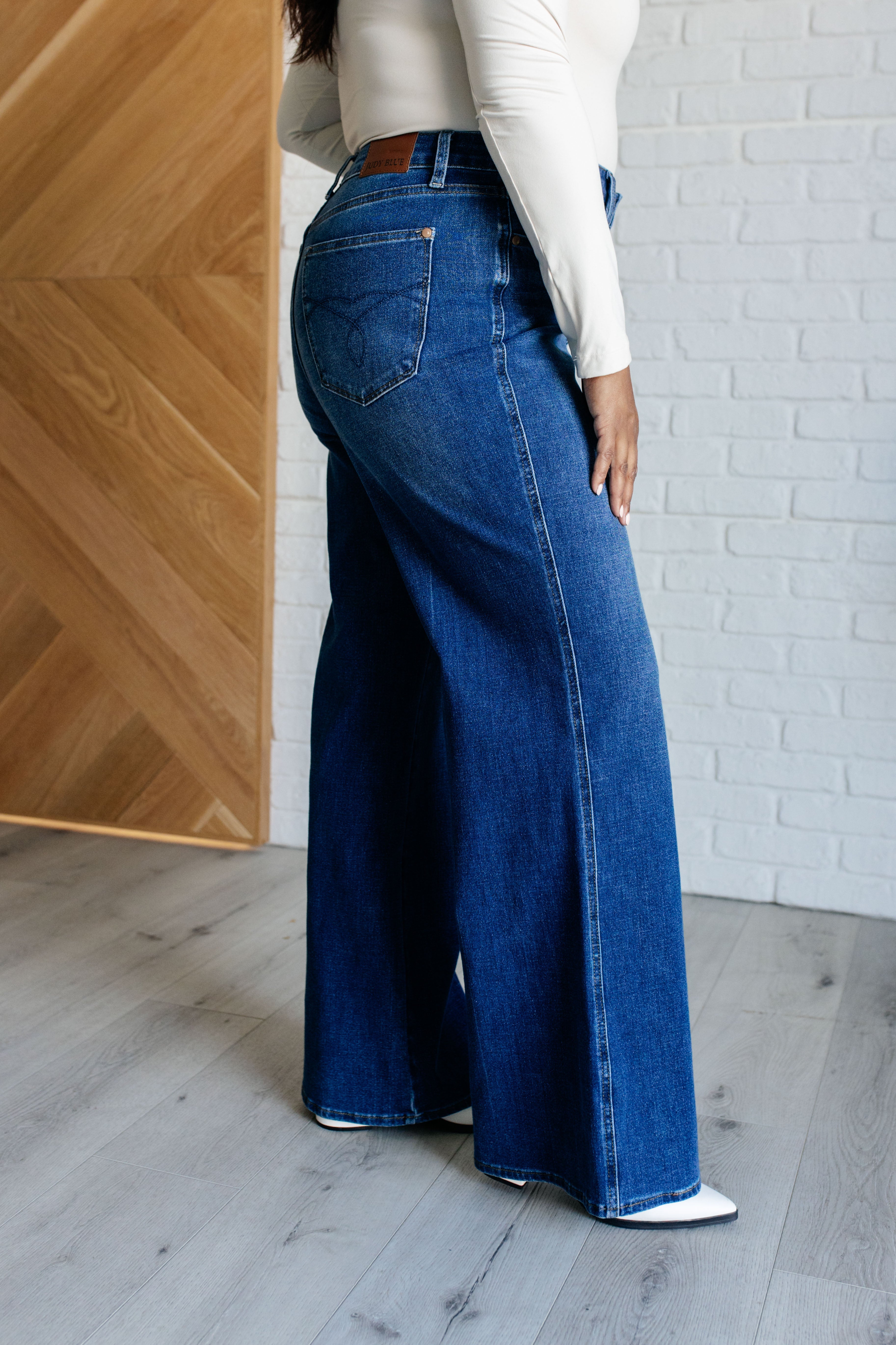 High Rise Tummy Control Retro Wide Leg Judy Blue Jeans