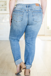 Mid Rise Distressed Boyfriend Judy Blue Jeans