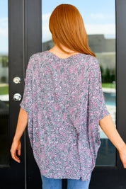 Dear Scarlett Essential Blouse in Grey and Pink Paisley