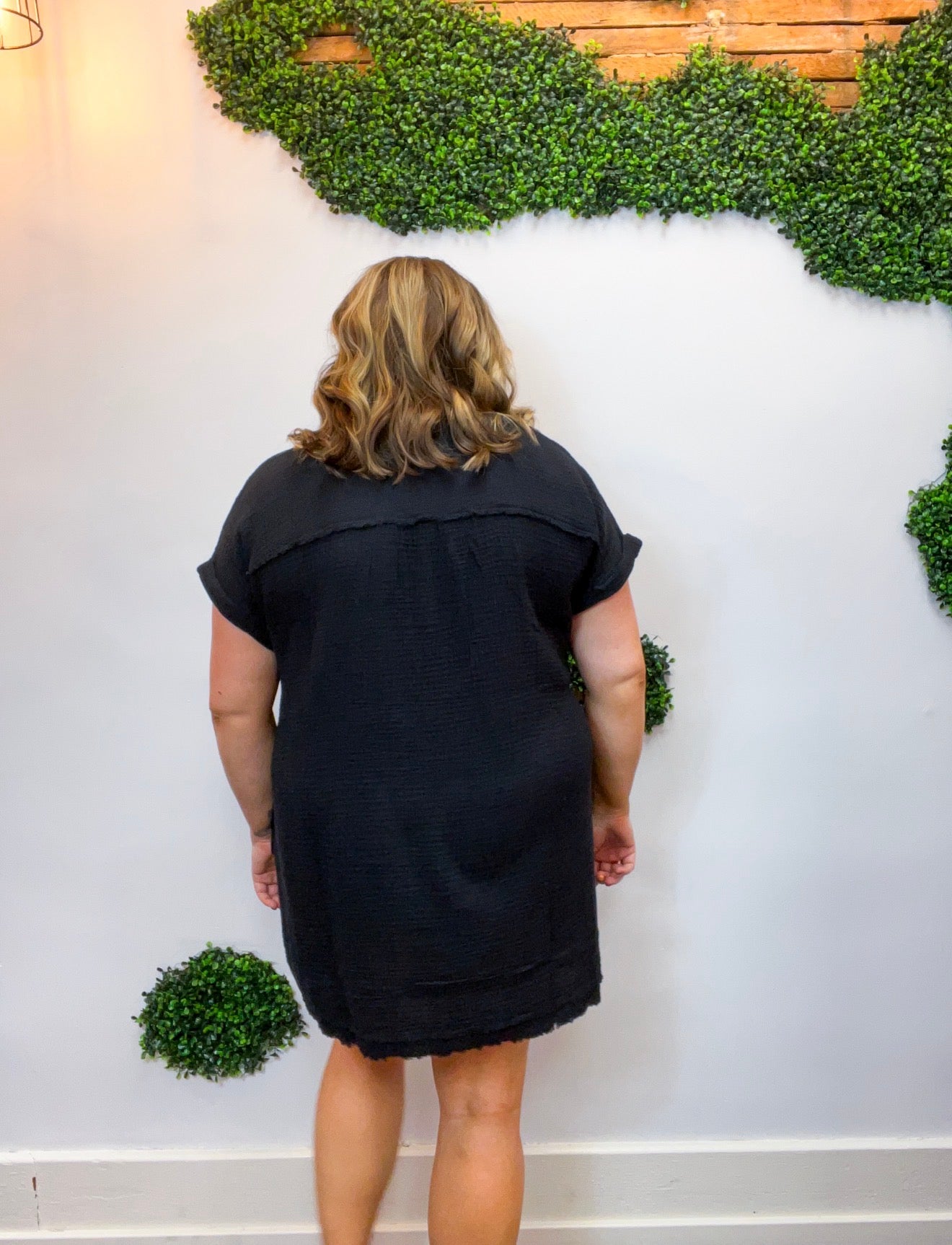 Wherever the Day Goes Gauze Dress in Black