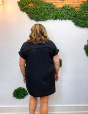 Wherever the Day Goes Gauze Dress in Black