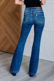 Mid Rise Distressed Button Fly Judy Blue Flares