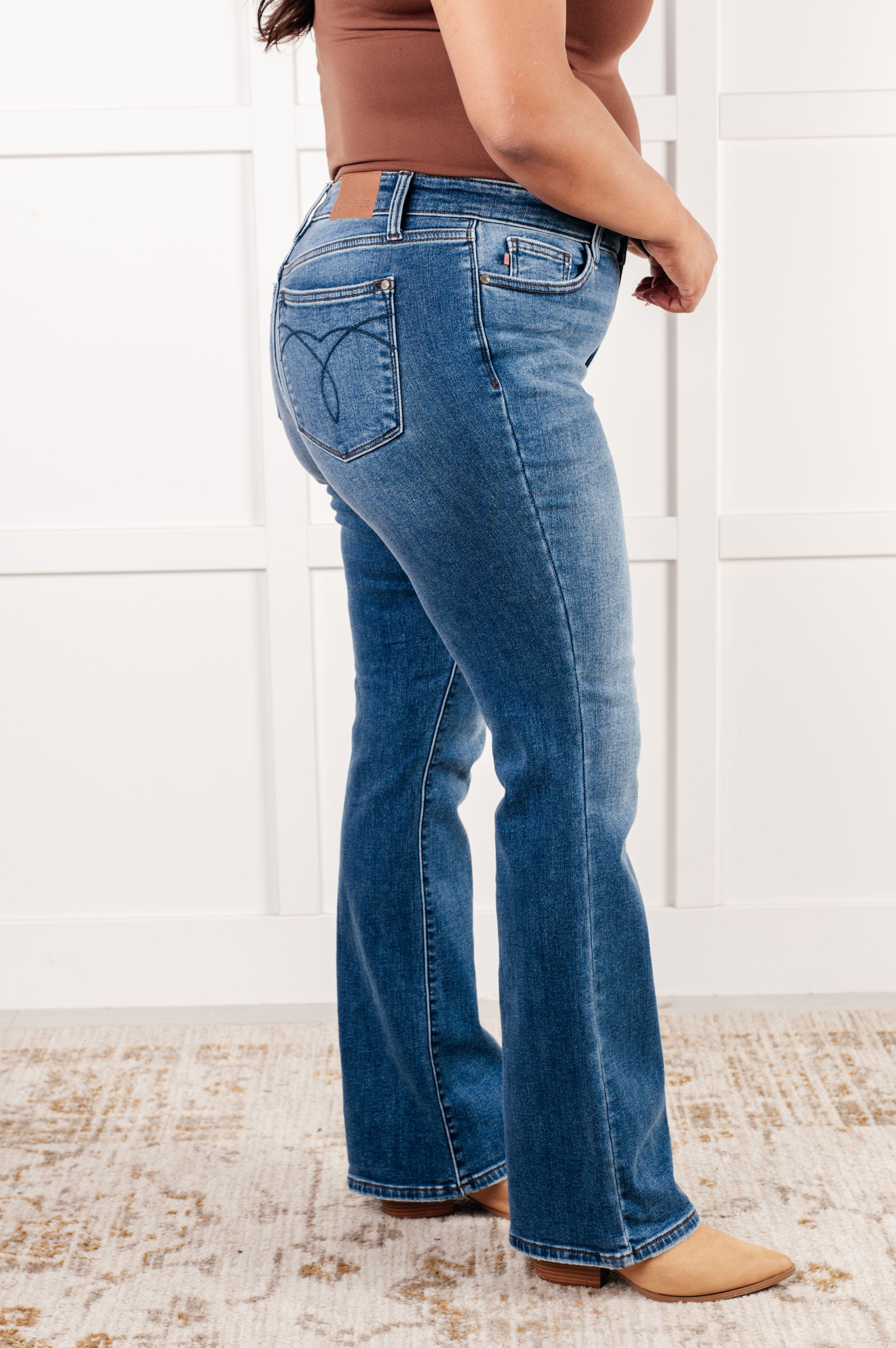 Mid Rise Thermal Bootcut Judy Blue Jeans