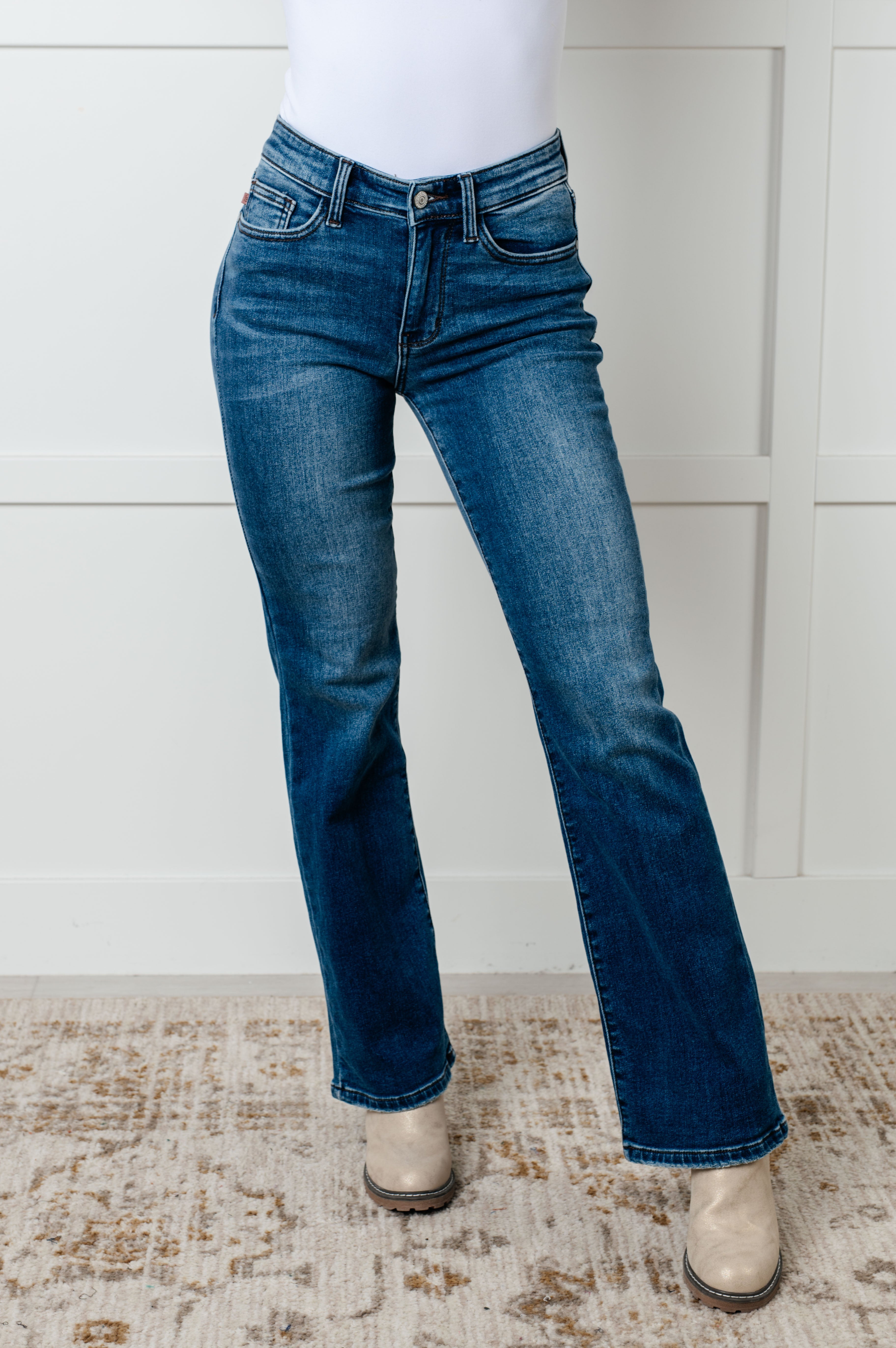 Mid Rise Thermal Bootcut Judy Blue Jeans