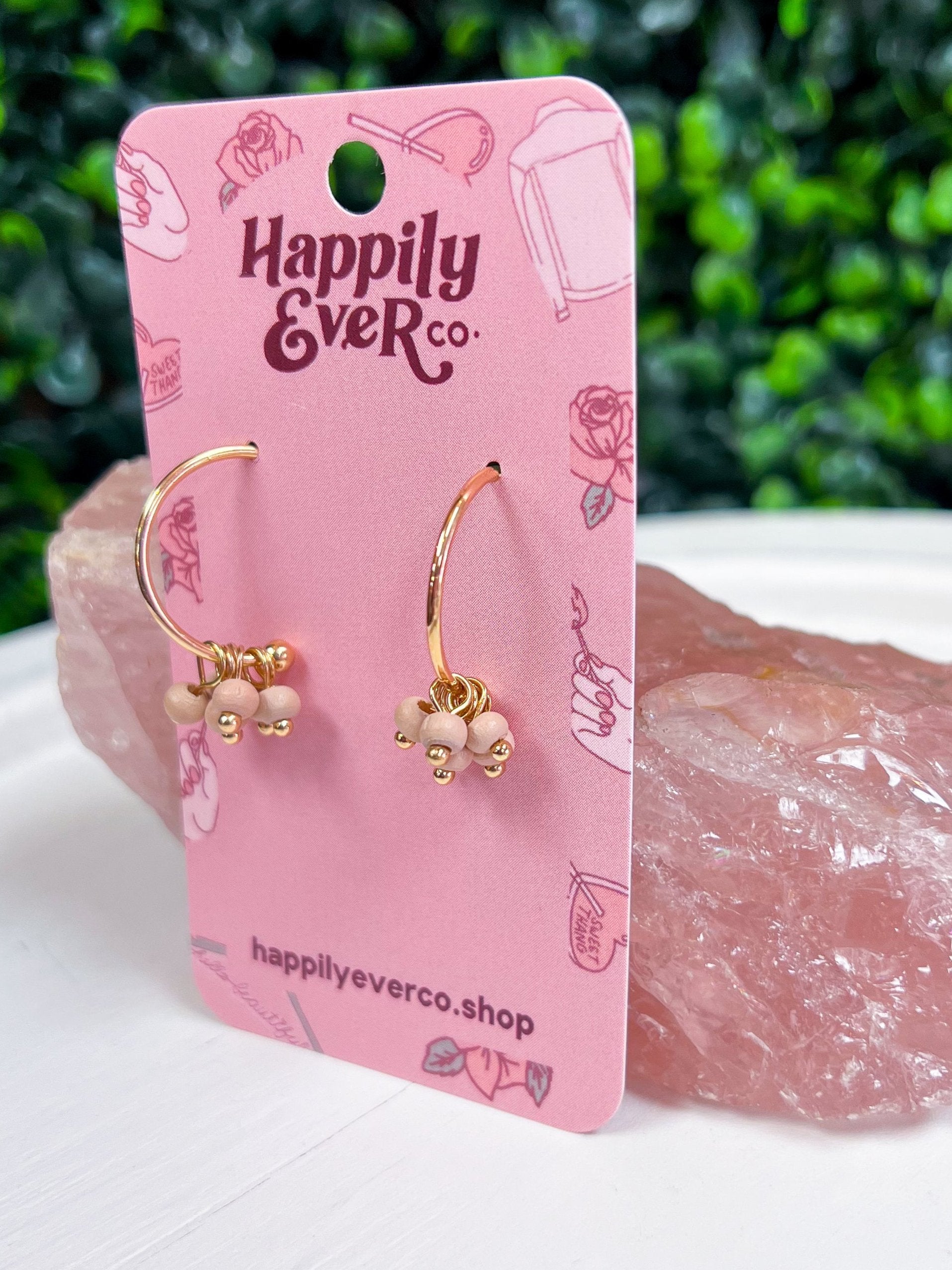 Hayley Earrings - Gold & Taupe  *Final Sale*