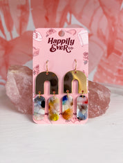 U Shape Acrylic & Metal  Earrings *Final Sale*