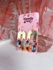 U Shape Acrylic & Metal  Earrings *Final Sale*