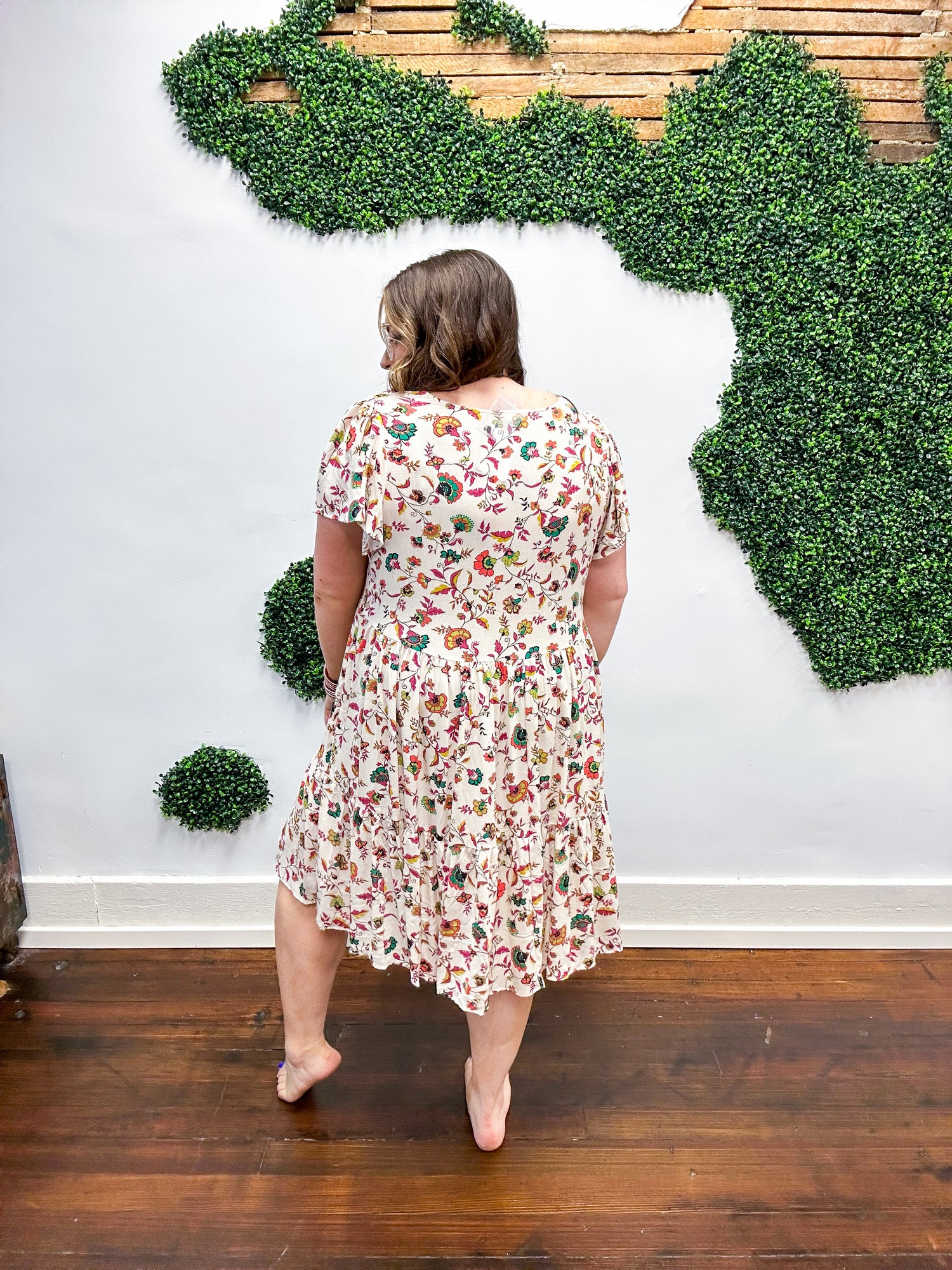 Blair Floral Button Up Dress -Vanilla *FINAL SALE* SMALL ONLY!*