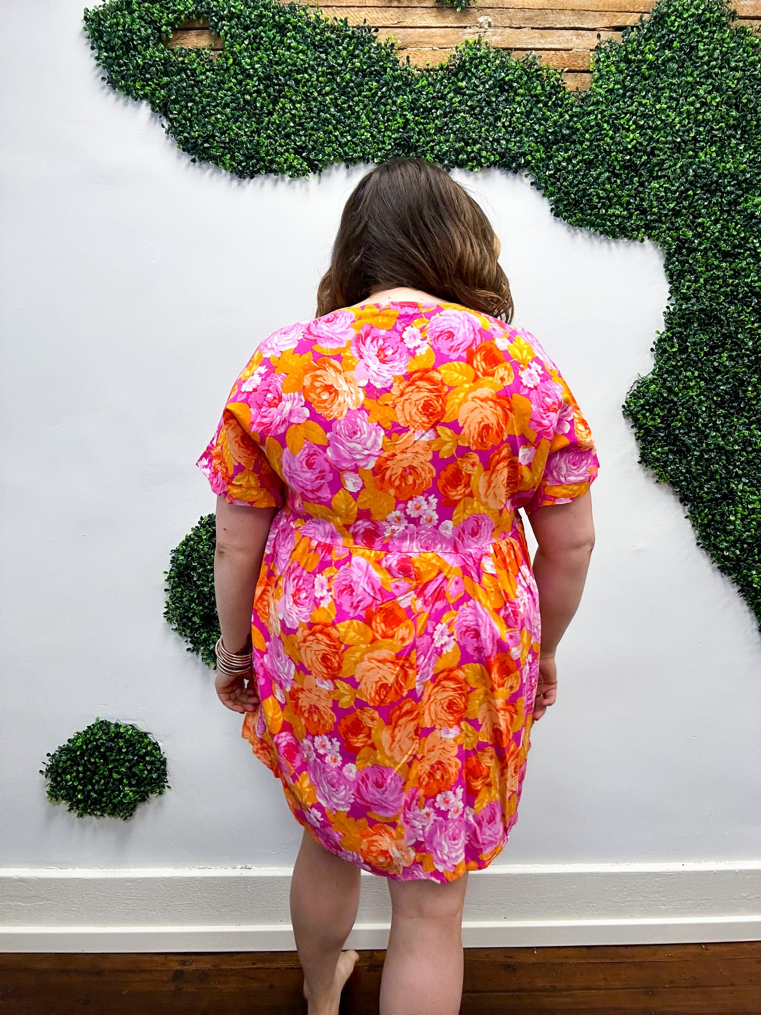 Ophir Pink &amp; Orange Floral Dress *FINAL SALE!*