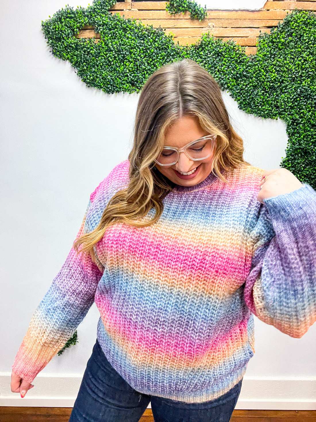 Taro &amp; Amber Ombre Loose Knit Sweater