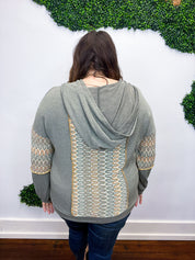 Take All Of Me Olive Vintage Chevron Notched Hoodie