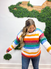 Embrace The Day Multicolor Stripe Soft Knit Oversized Sweater
