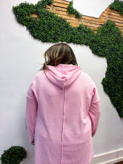 A New Day Pink Mineral Wash Rib Knit Hoodie