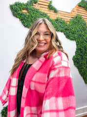 Passion in Plaid Coat in Pink