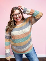 Take My Hand Hunter Green Stripe Vintage Two Tone Top