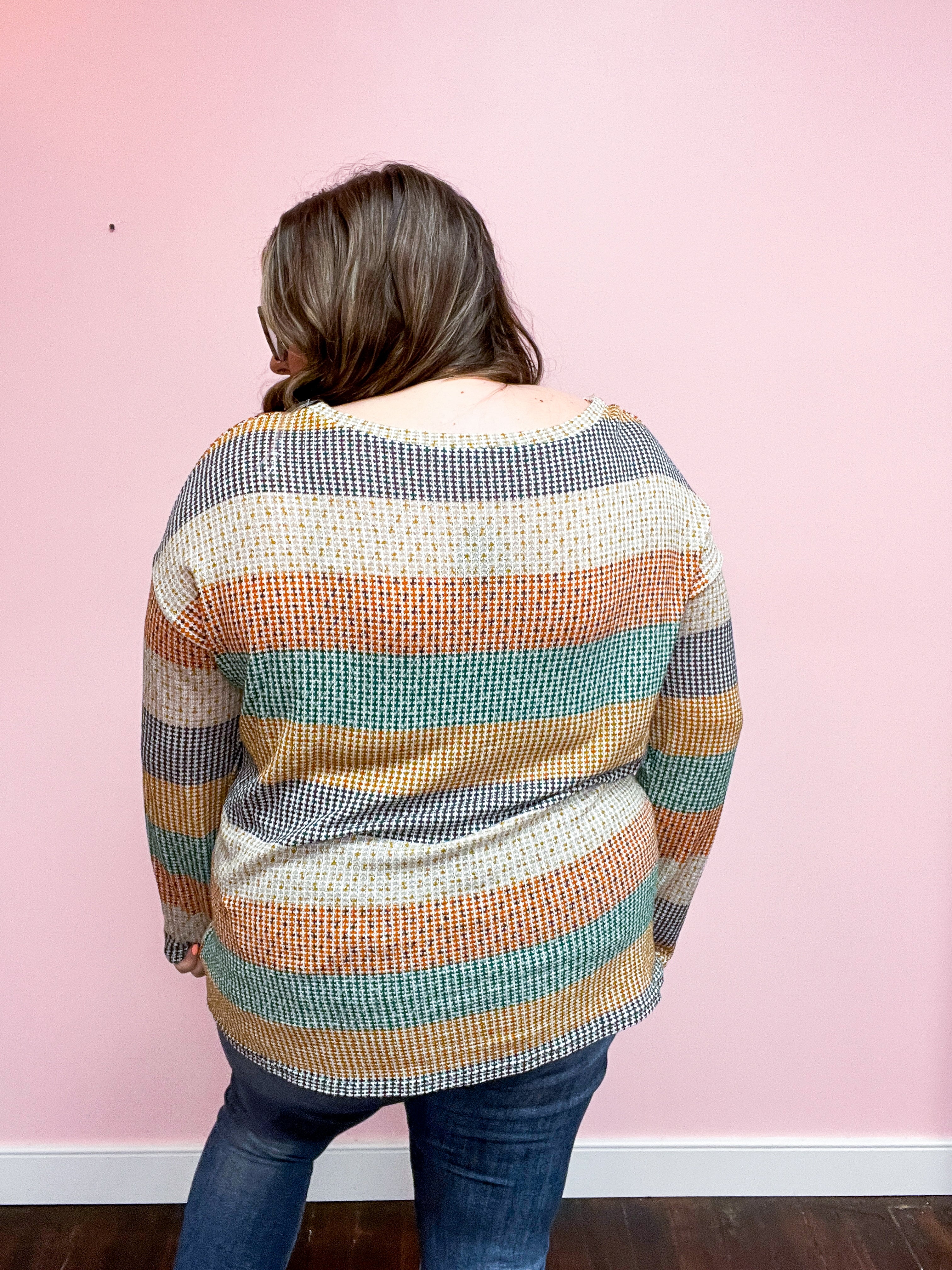 Take My Hand Hunter Green Stripe Vintage Two Tone Top