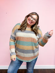 Take My Hand Hunter Green Stripe Vintage Two Tone Top