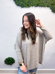 Life Is But A Dream Oversized Sweater Tunic - Oatmeal