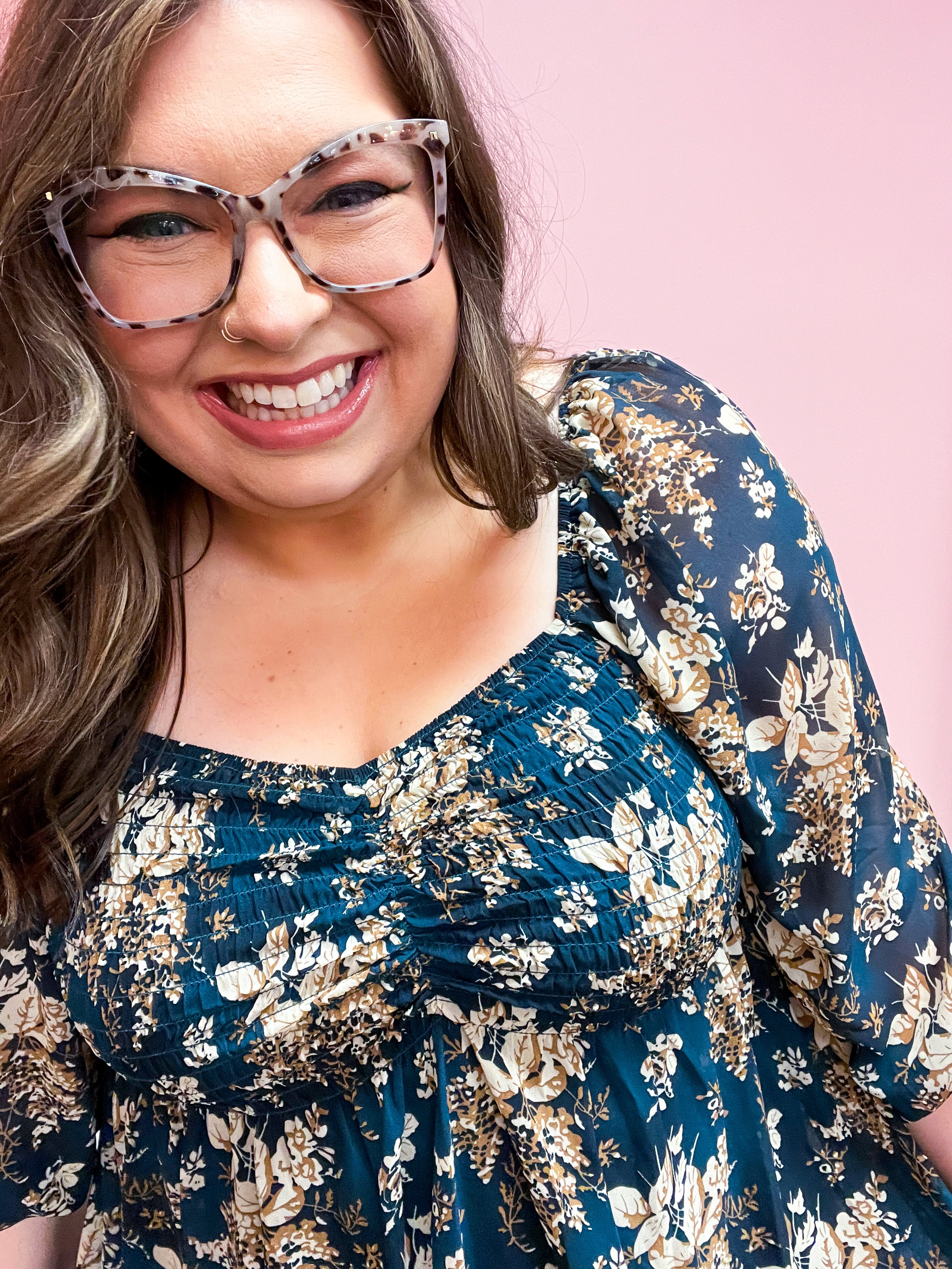 New Beginnings Floral Square Neck Blouse